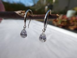 Feine Zirkonia-Ohrhänger , Sterlingsilber S925 / Neu