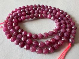Natürlicher Rubin Strang – 39 cm – 3 mm – Facettiert