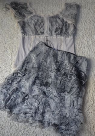 Valeria Zaccarelli Top + Rock  / jupe 100 % Seide / soie L