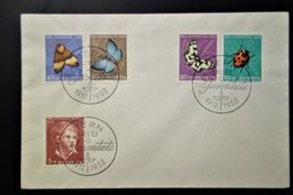 1952 FDC Knabenbildnis und Insekten