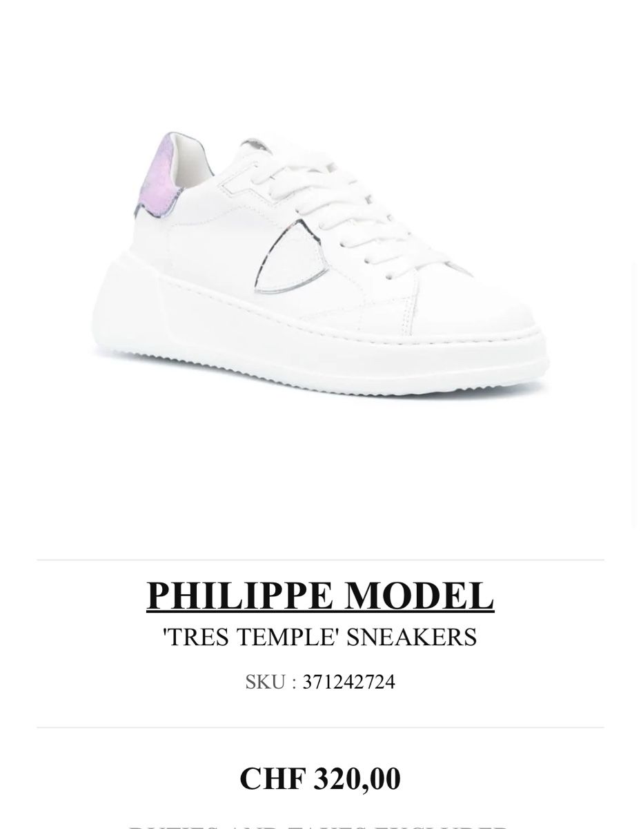 Scarpe da uomo: Philippe Model White Leather Trainers - Size 38 Great! – Usato da Zollikerberg venduto da MK-13 7