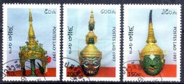 LAOS 3 MARKEN THEATER-KRONEN 1997 GEBRAUCHT - HE127
