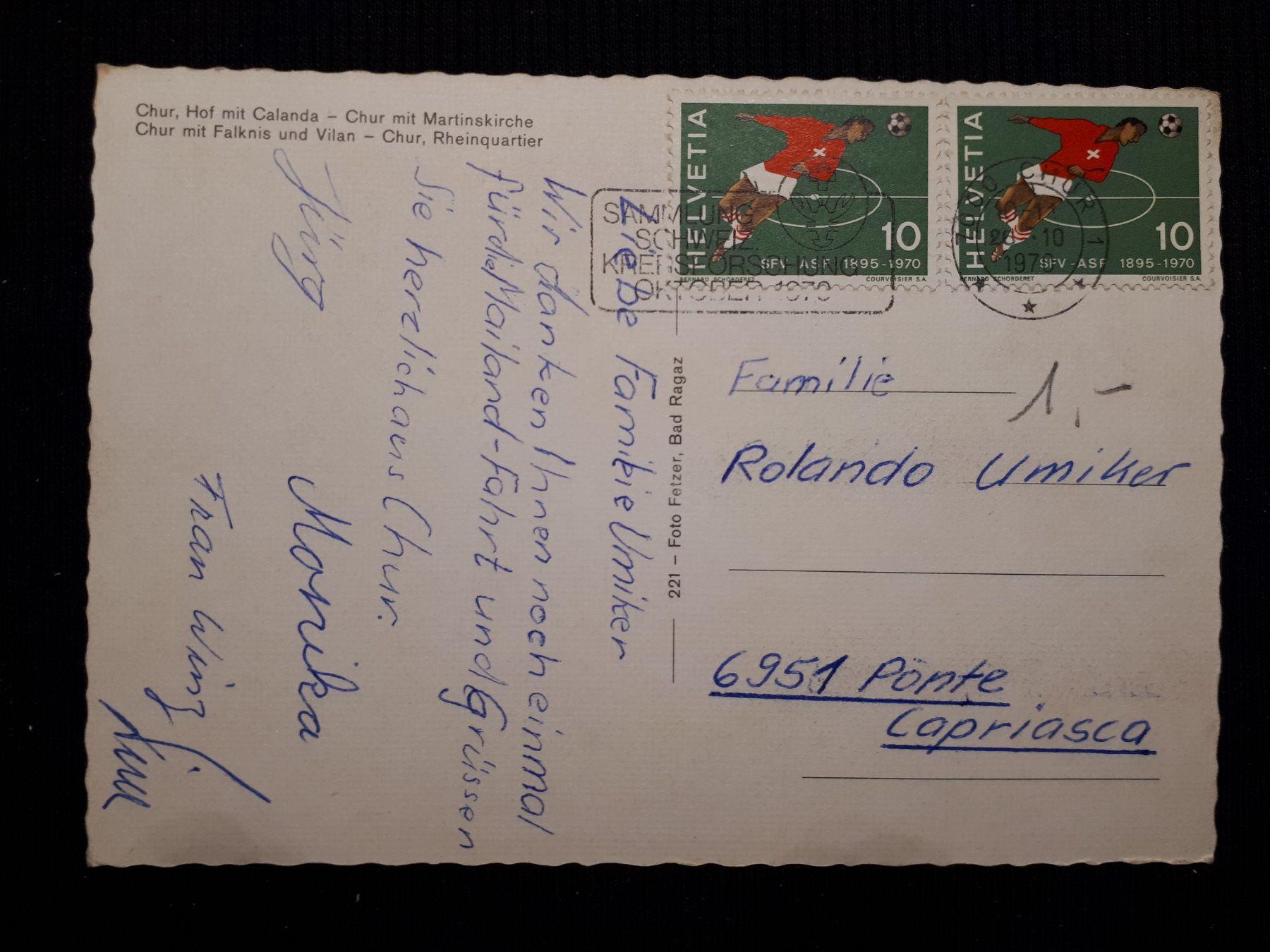 Ansichtskarten: CHUR 1970 - KLEINE MANGEL – Gebraucht aus Ponto Valentino von giorgia06 1