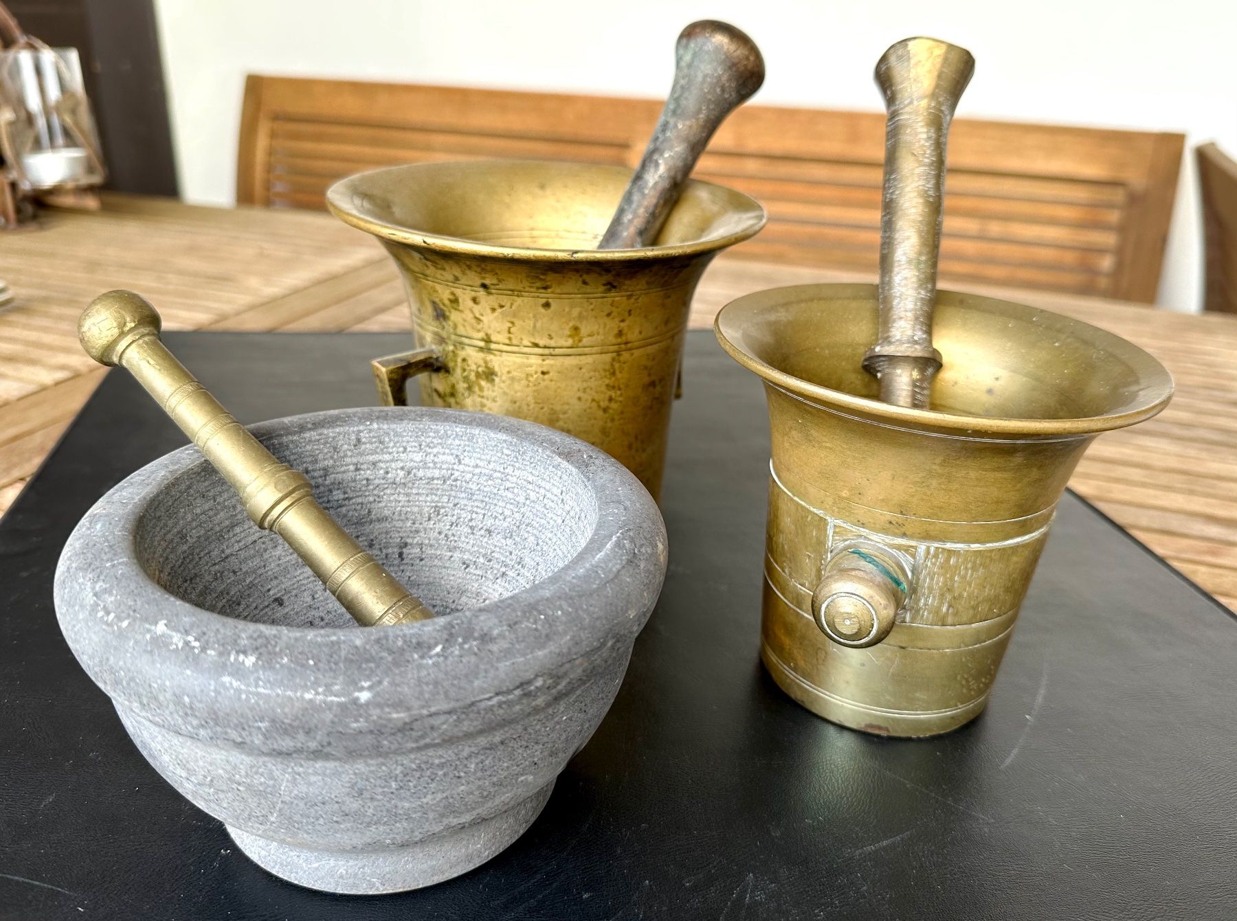 Altro per cucinare: 3 antike Mörser Messing und Stein – Usato da Seltisberg venduto da quadartswiss