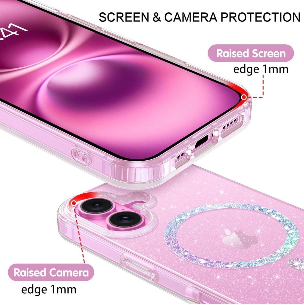 Apple Cover & Protezioni schermo: iPhone 16 hard silicone MagSafe Glitter Hülle Transparent – Nuovo e nell'imballaggio originale da Frauenfeld venduto da Vanityroom 3