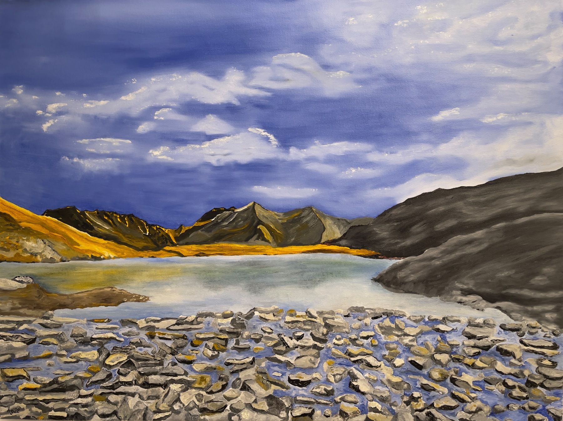 Tableaux: Bündner Bergbild (Ölgemälde) – Neuf (Voir description) à Beinwil am See par Bergbilder