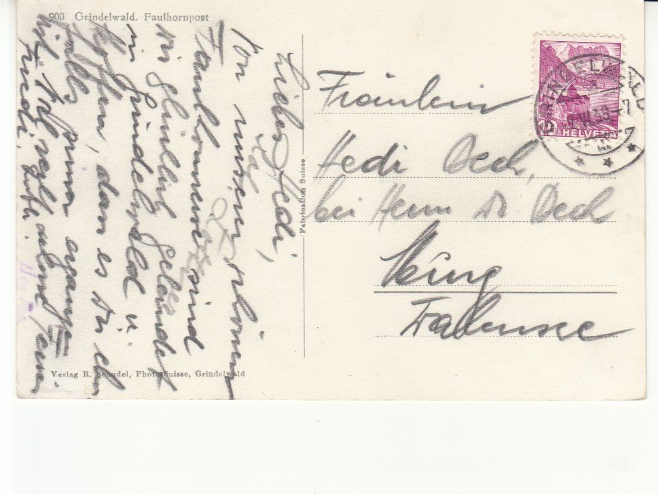 Cartoline postali: Faulhornpost 1938 – Usato da Bürglen TG venduto da StampGraf 1