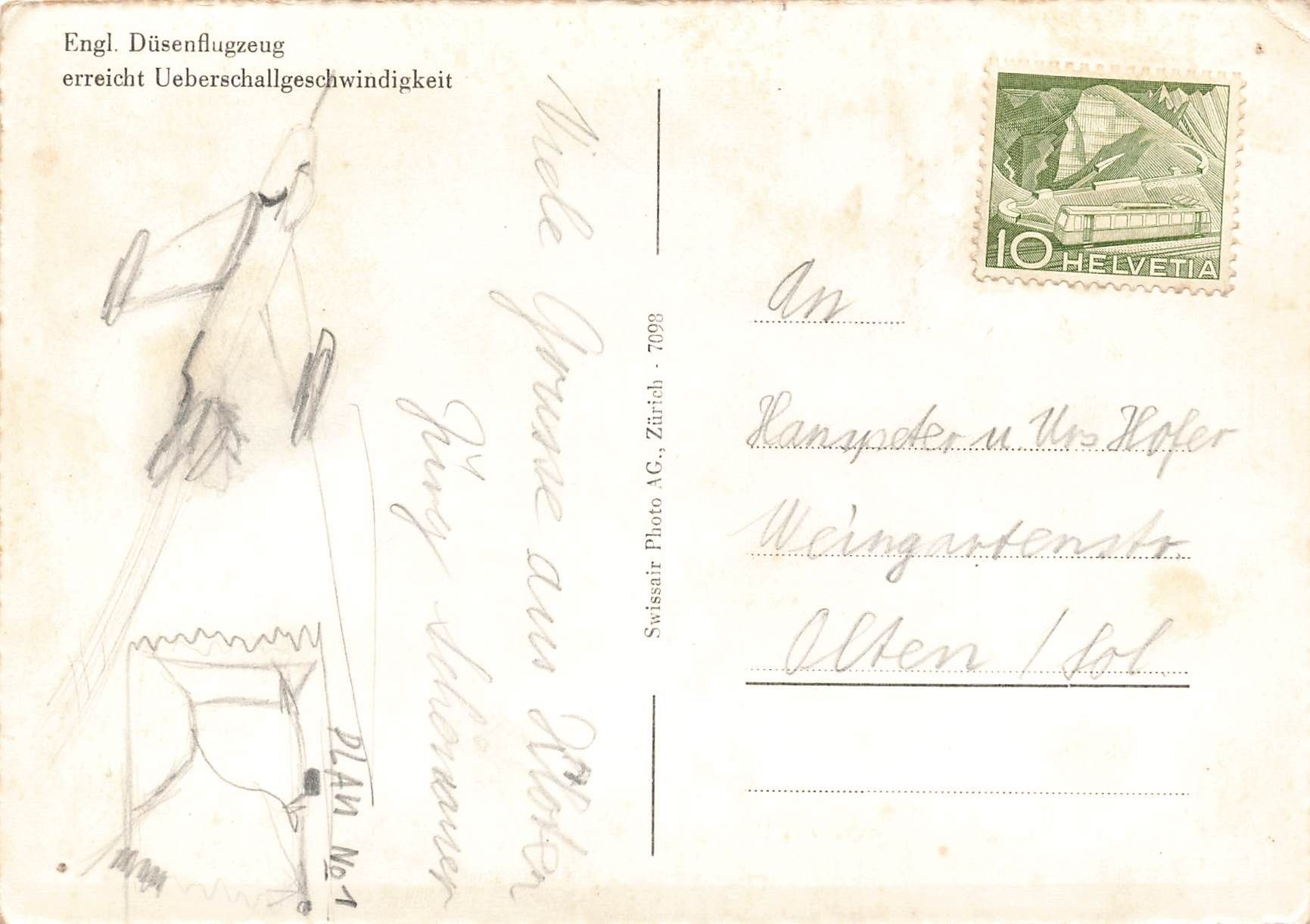 Ansichtskarten: Schweizer Luftwaffe Hawker Hunter G – Gebraucht aus Biasca von Blenio71 1