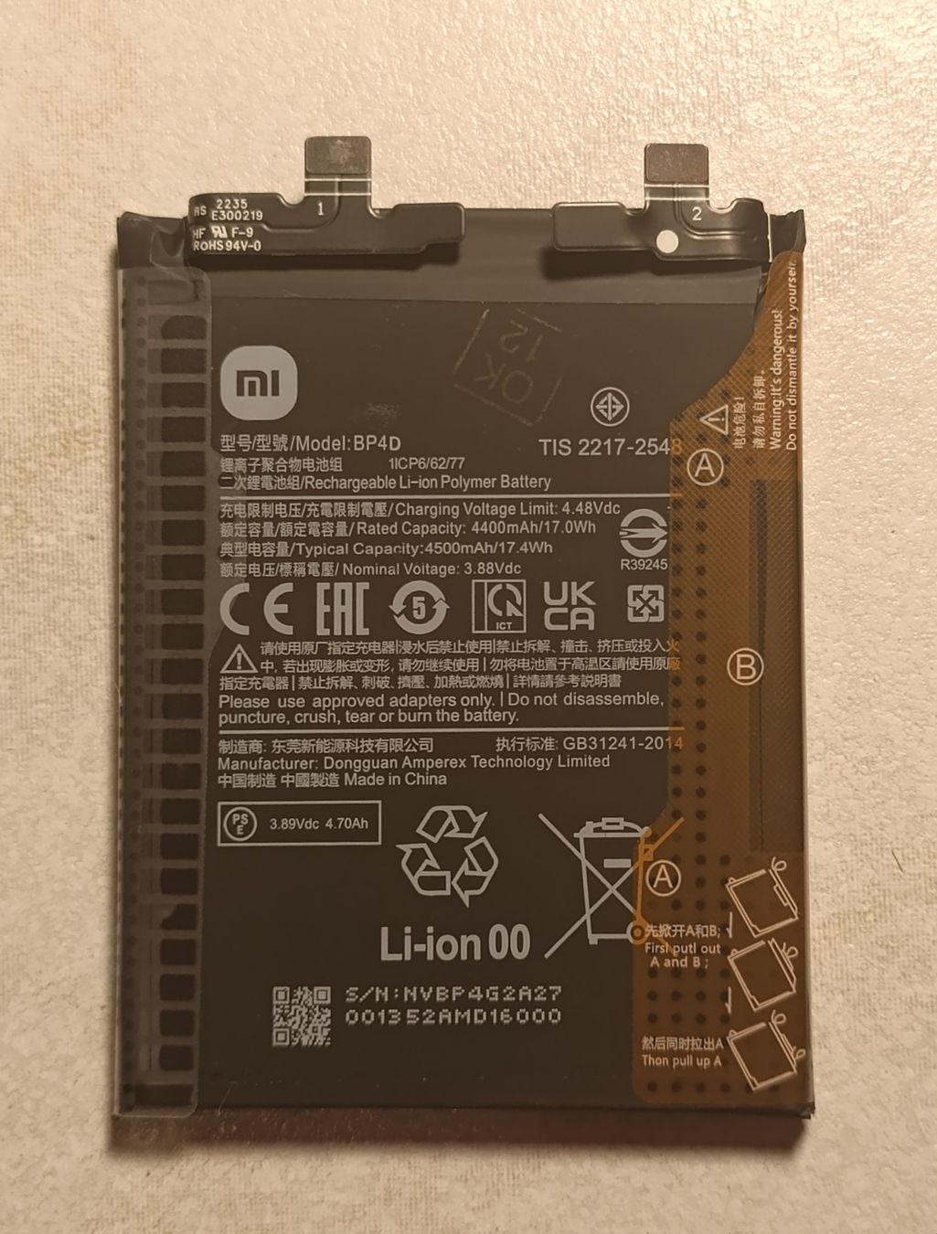 Xiaomi Batterie: Xiaomi BP4D Battery 4500mAh Li-ion Polymer – Nuovo (secondo la descrizione) da Weisslingen venduto da YuriiAG 1