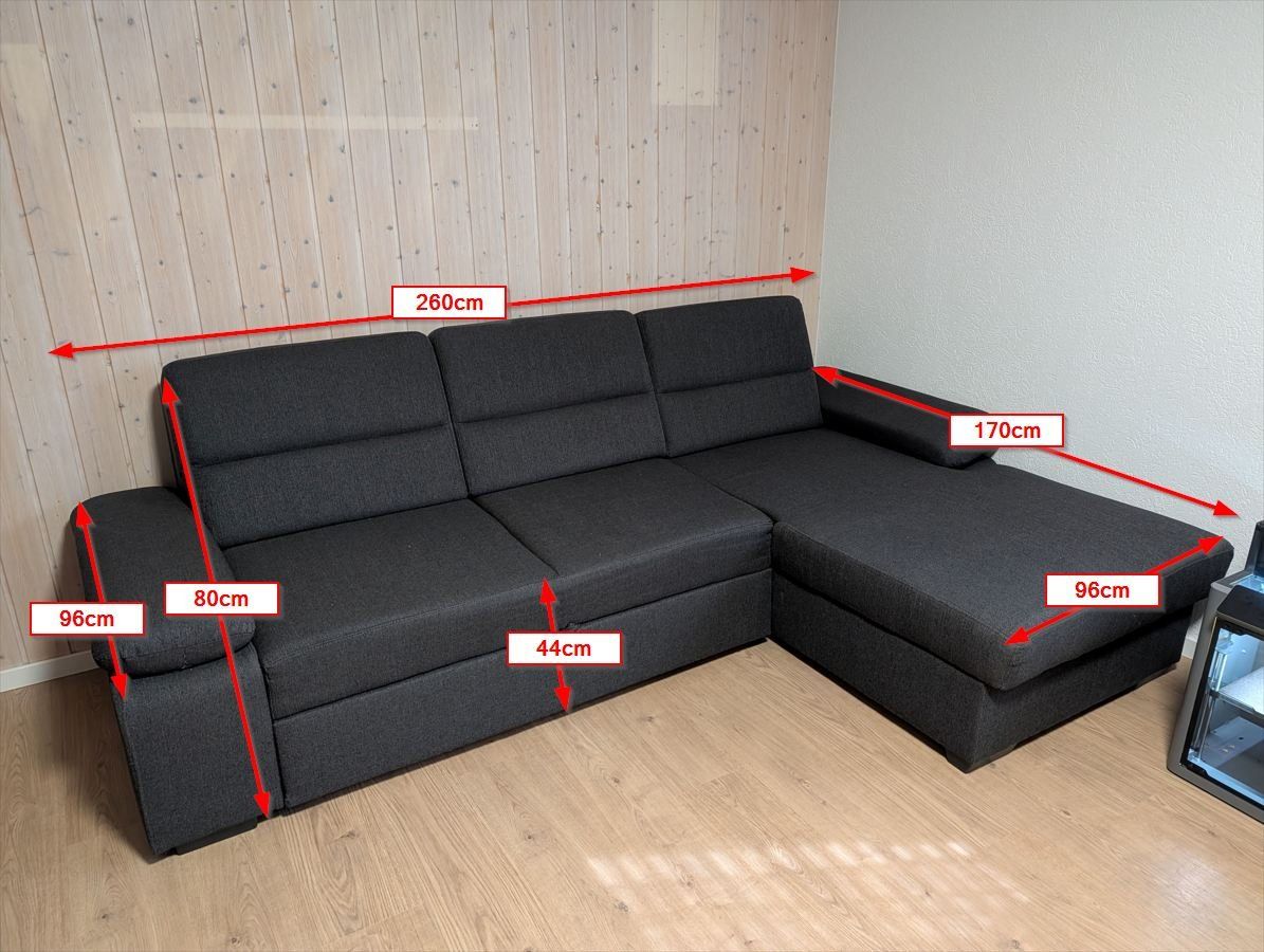 Sofas: Ecksofa anthrazit mit Schlaffunktion und Bettkasten – Gebraucht aus Wittenwil von ratchet__1 4