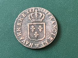 Alte Münze Frankreich Ludwig XVI 1780