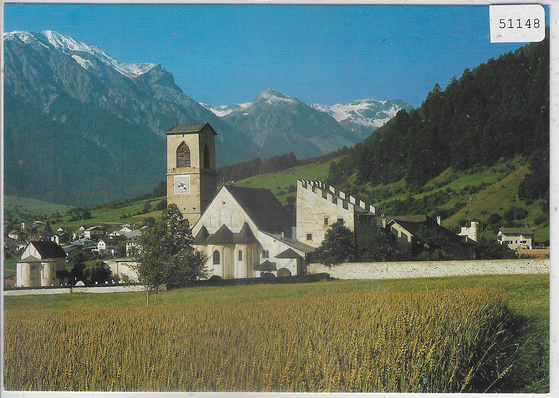 Ansichtskarten: Klosterkirche St. Johann - Müstair GR – Gebraucht aus Ettingen von Kartenplanet