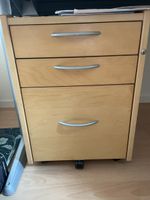 2 Rollcontainer Buche Metall 3 Schubladen guter Zustand