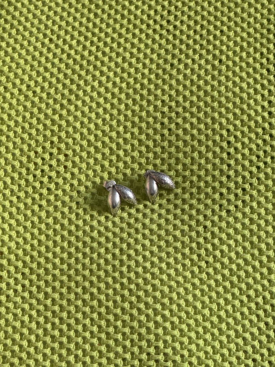 Boucles d'oreille: Ohrstecker Silber 950 Blattmuster - Neu – Neuf (Voir description) à Zürich par olalinda 1