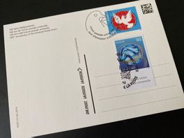 140 + 150 Jahre Weltpostverein auf UPU Jubiläums Karte mit
