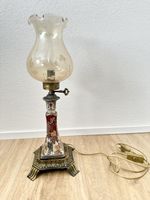 Vintage Petroleumlampe elektrisch mit Porzellanfuss