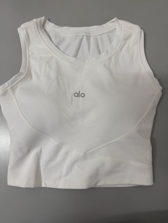 Alo Yoga Ripp Tanktop Weiss Grösse M-L Neu