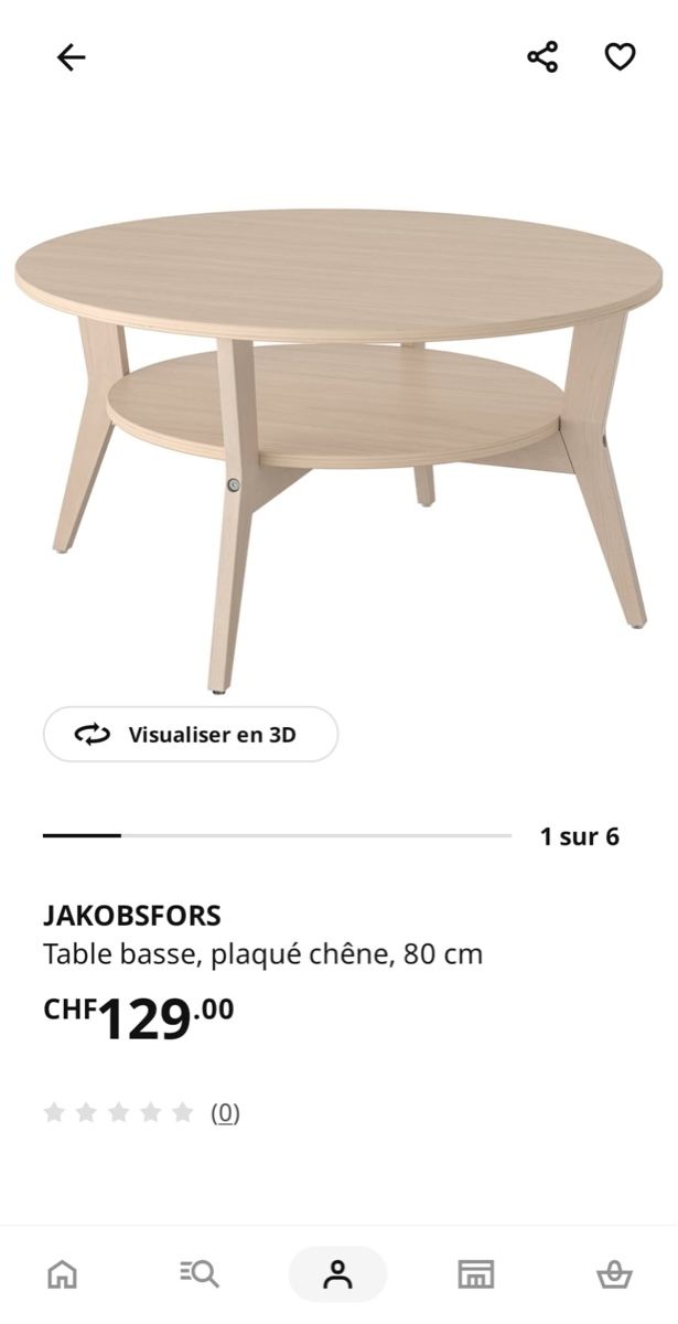 Tische: Table basse IKEA "Jakobsfors" 80cm – Gebraucht aus Rossens FR von Kyuu 2