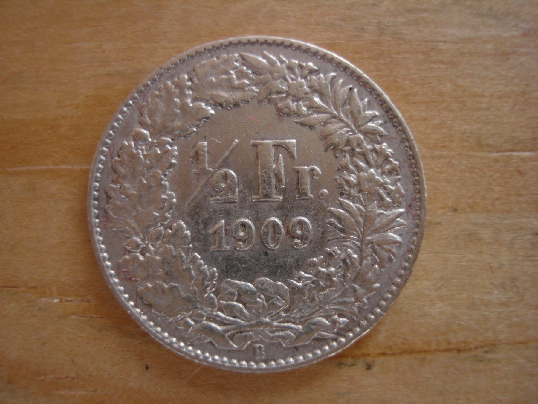 Alle Münzen: (C1) 1/2 Franken 1909 VZ – Gebraucht aus Erlach von Net-Coins