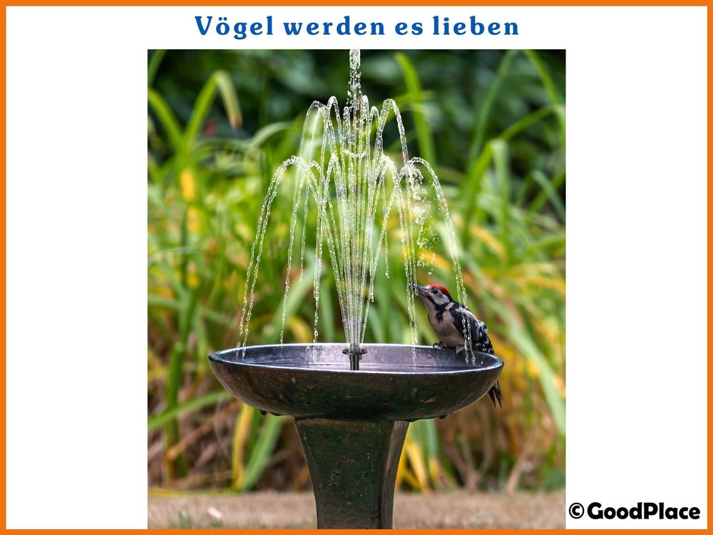 Solar Springbrunnen mit 10 Düsen, 3000 mAh Akku für Garten Kaufen auf