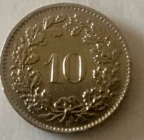 10 Rappen 1965 Helvetia Münze guter Zustand