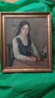 Ölgemälde F. Brügger ?, 1918, Mädchenporträt Schaffhausen