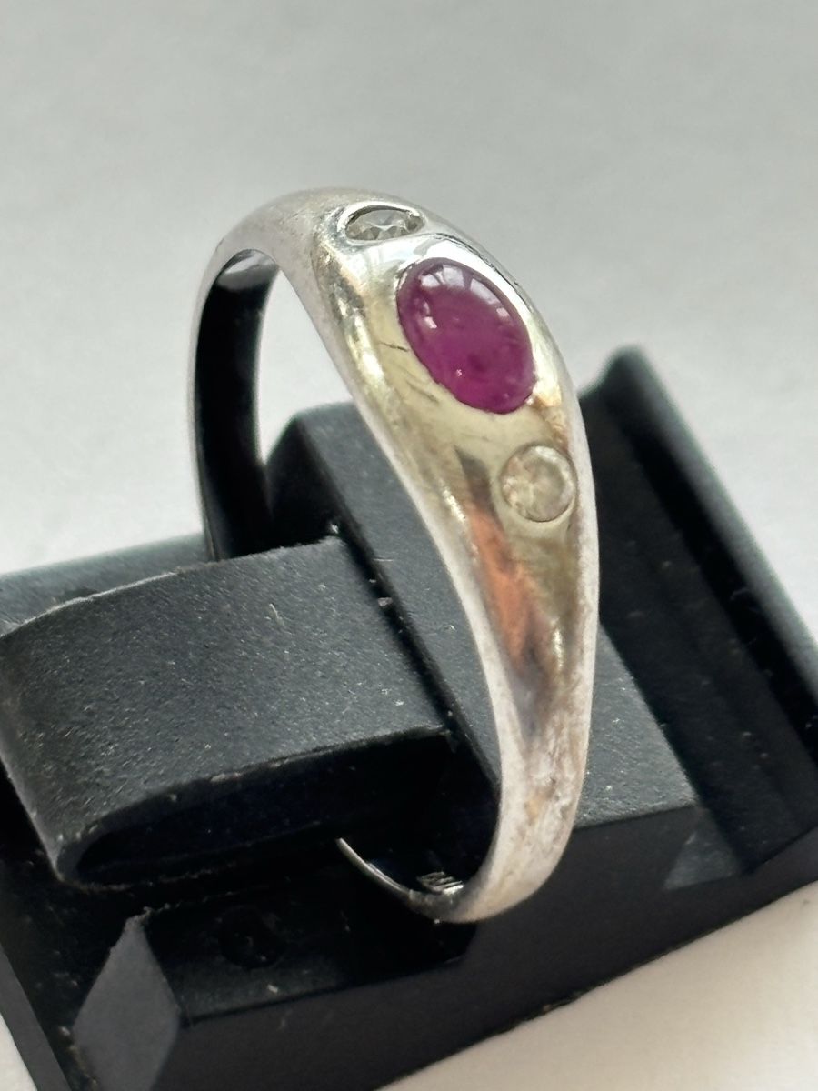Anelli: Vintage Rubin Ring mit750er Weissgold – Usato da Langnau am Albis venduto da flusspflege 3