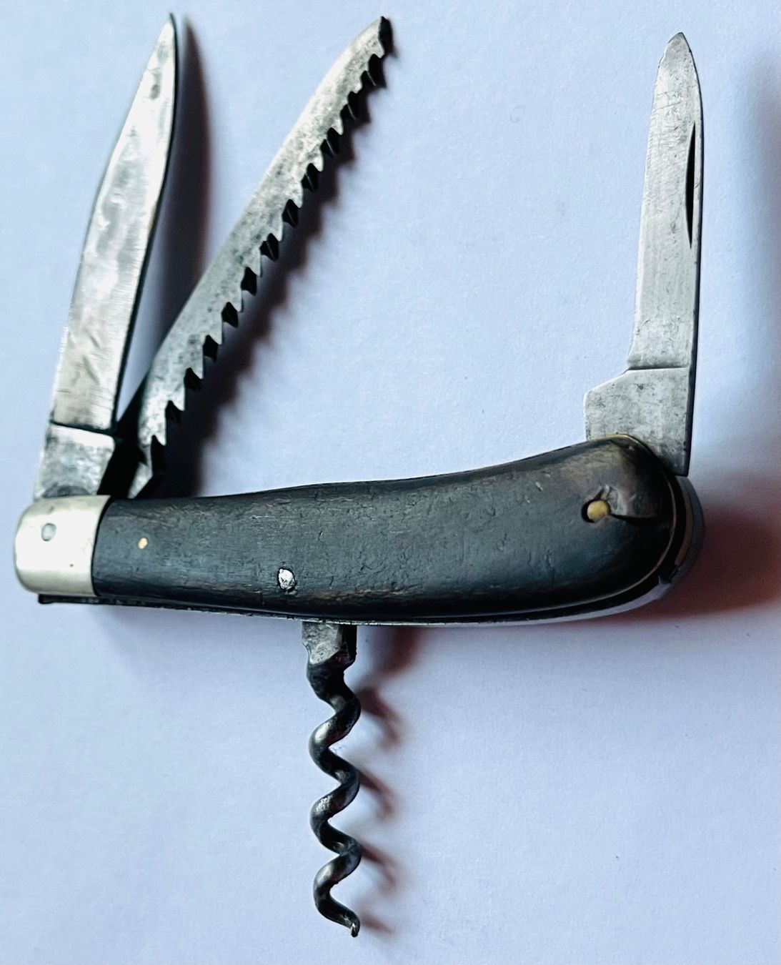Solingen Coltelli tascabile: Antikes Solingen-Sackmesser, mit Säge und gr.+ kl. Klinge – Usato da Basel venduto da TOMFAN 1