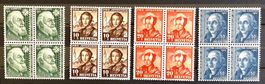 1942 Pro Juventute Trachten Viererblock Satz **