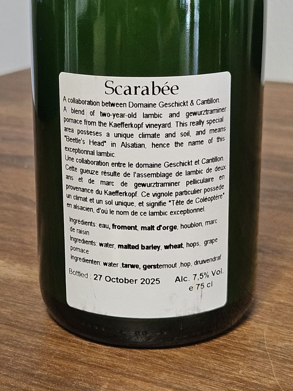 Bevande alcoliche: Cantillon - Scarabée – Usato da Ostermundigen venduto da Kaervek_SUI 3