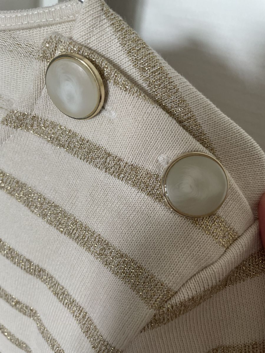 Sezane Top: Marinière doré et beige Sézane taille S  – Nuovo (secondo la descrizione) da Zug venduto da MWestK 2