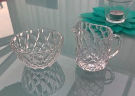 Milchkännchen und Zuckerschale Glas, wenig gebraucht Zustand
