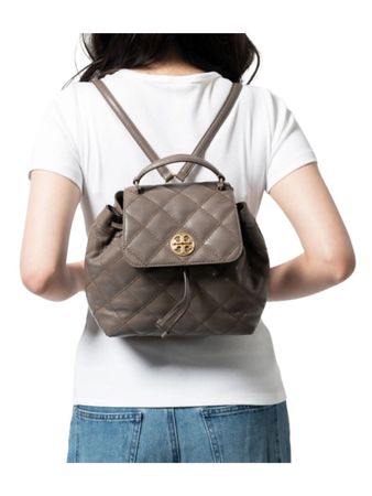 Tory Burch Rucksack Leder Grau guter Zustand
