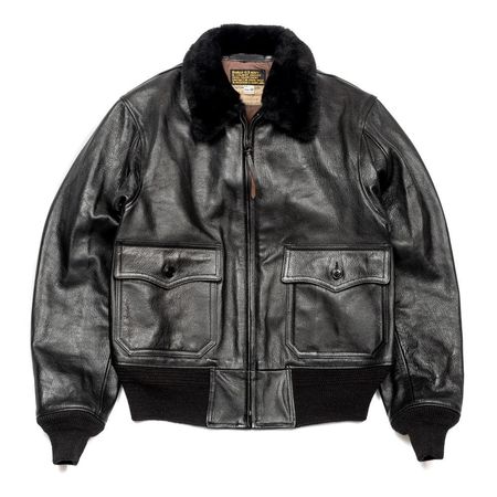 Buzz Ricksons William Gibson G-1 Goat Black Flight Leather