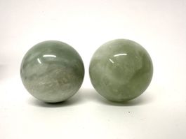 2 Qi Gong Kugeln Qigongkugeln Chi-Gong-Kugeln grüne Jade