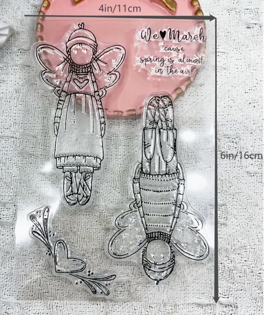 Timbri: zwei Engel / Text/ Herz  Silikonstempel 11x16cm – Nuovo e nell'imballaggio originale da Frenkendorf venduto da jazzplatten 1