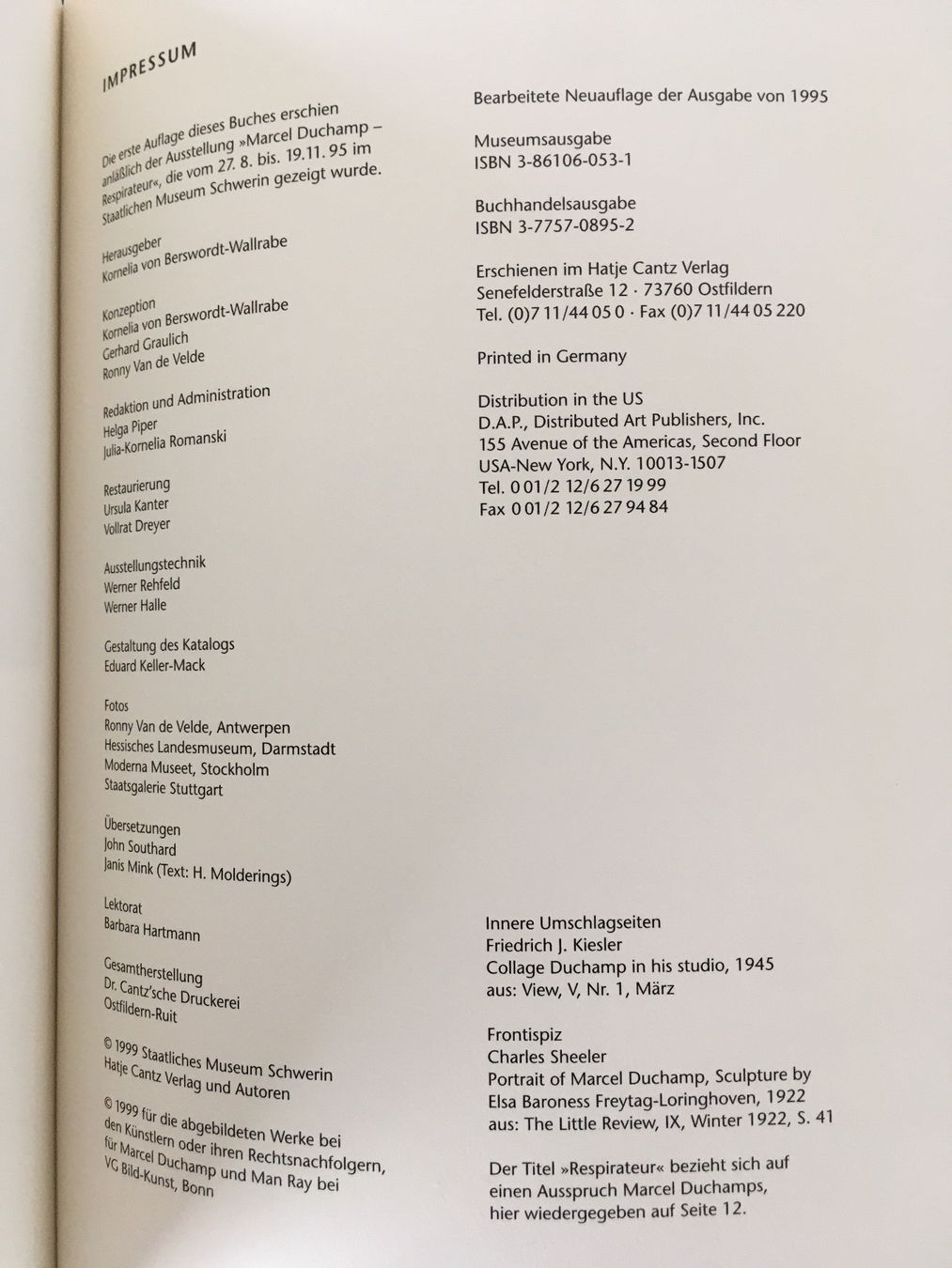 Libri: Marcel Duchamps - Respirateur – Nuovo (secondo la descrizione) da zürich venduto da Cf8000 1