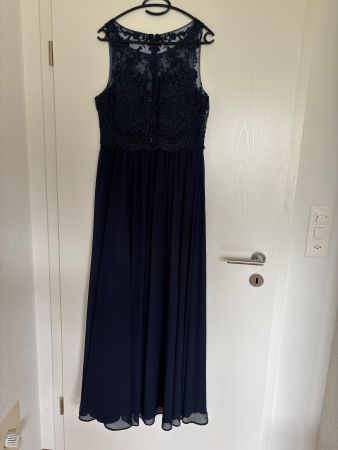 Traumhaftes Abendkleid, Dunkelblau, Gr. 40