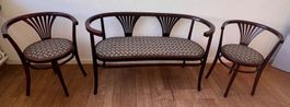 Original Thonet Jugendstil Sitzgruppe um 1900, Modell Nr. 28