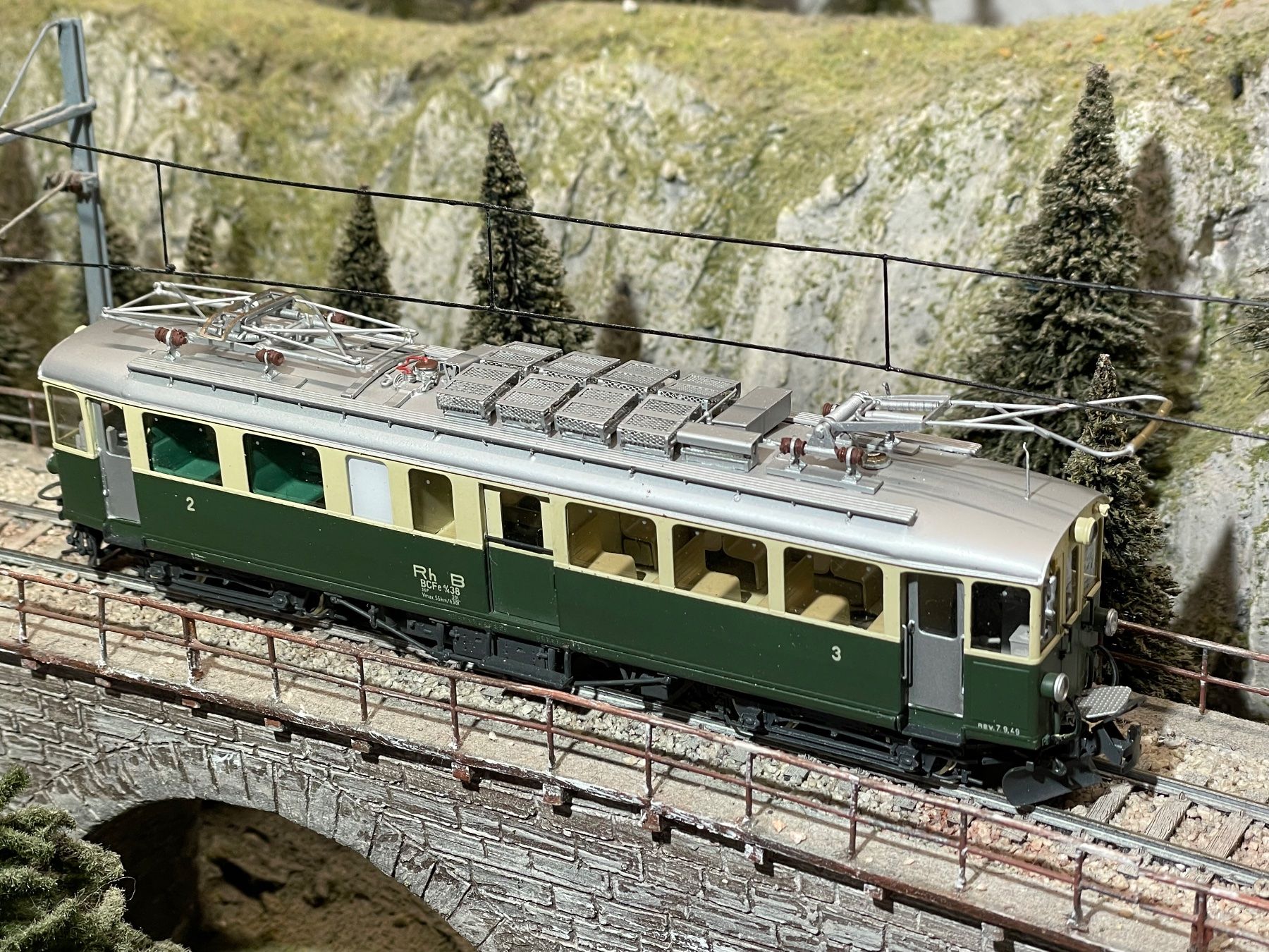 Lemaco Modelleisenbahnen: Lemaco, RhB BCFe 4/4, No: 38 – Neu (gemäss Beschreibung) aus Krummenau von ferrotech 5