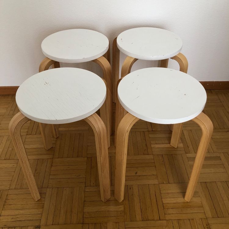 EXOTIC MYTH Holzhocker Stapelhocker - 33x40x44cm Natur Hevea Holz