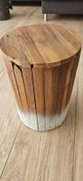 Hocker naturfarben mit weissem Fuss H45cm x D30cm