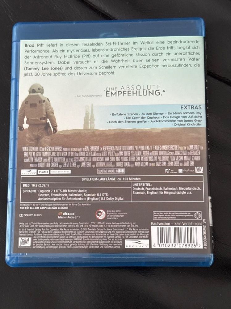Tutti i DVDs: Ad Astra Blu-ray – Nuovo (secondo la descrizione) da Bern venduto da Gbilly 2