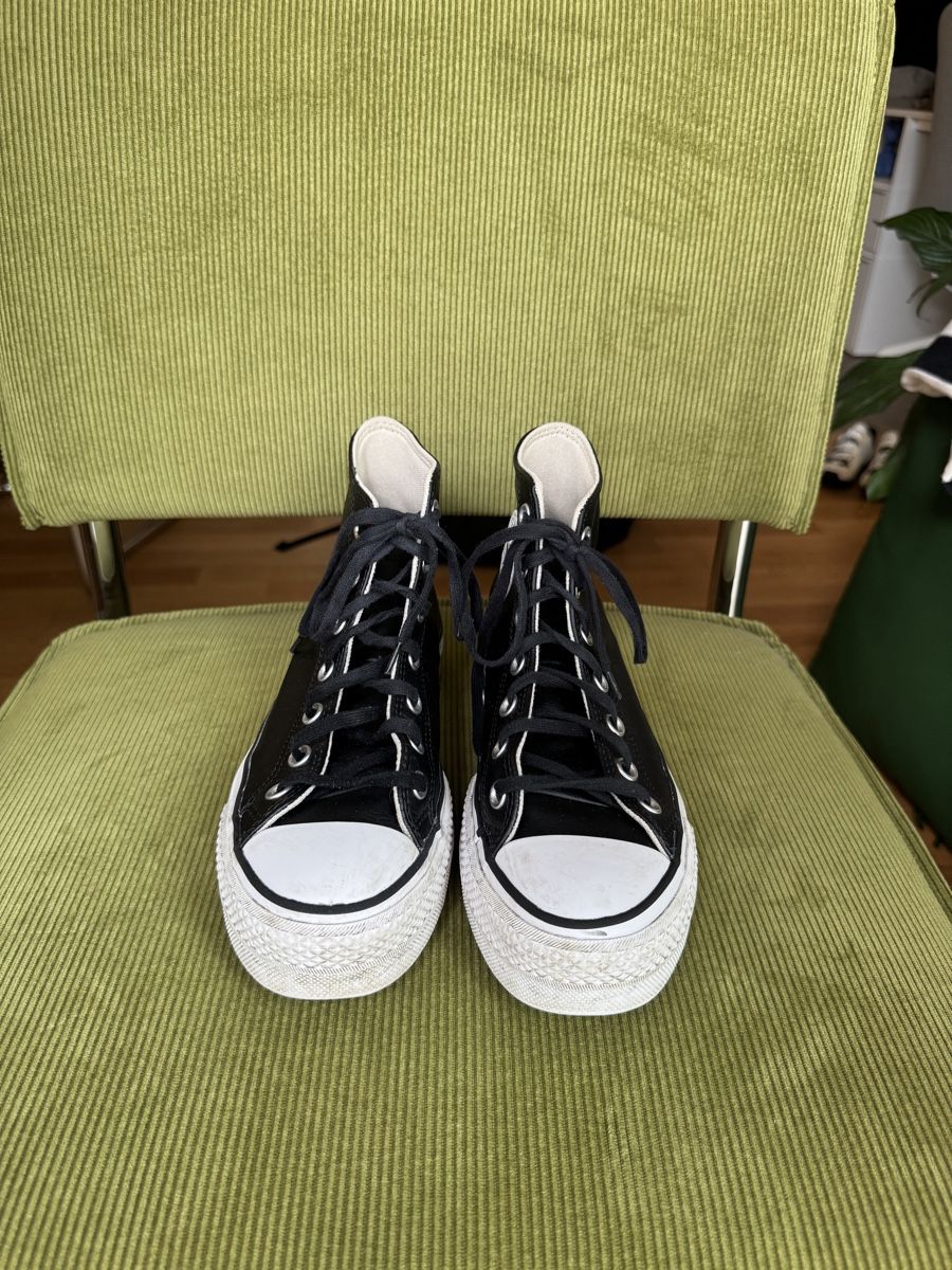 Converse Scarpe da uomo: Schwarze Leder Converse mit Plateau in Grösse 38 – Usato da Zürich venduto da van_58nb 1
