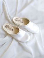 SANIFLEX Clogs Leder Pantoletten Weiss 39