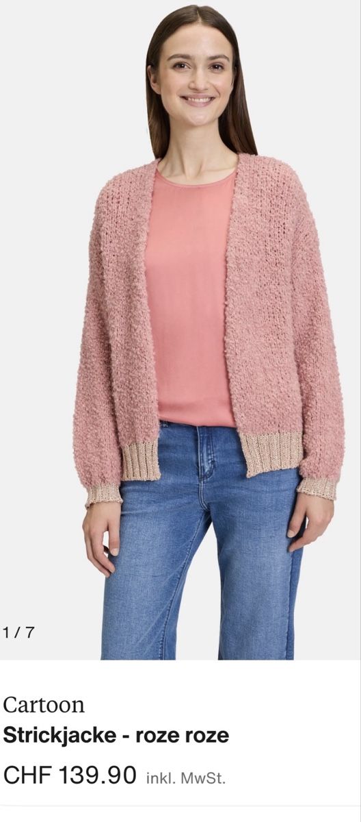 Giacche: Cartoon Strickjacke rosa, gold Gr 38 – Nuovo (secondo la descrizione) da Hindelbank venduto da Surlie 5