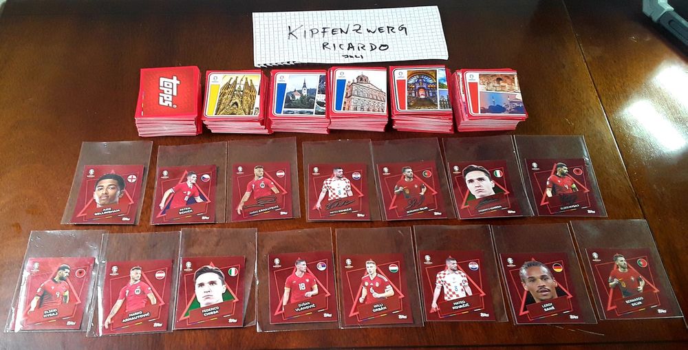 Topps Euro 2024 komplett Set 686 Sticker + 15 SP Star inkl. (Neu ...