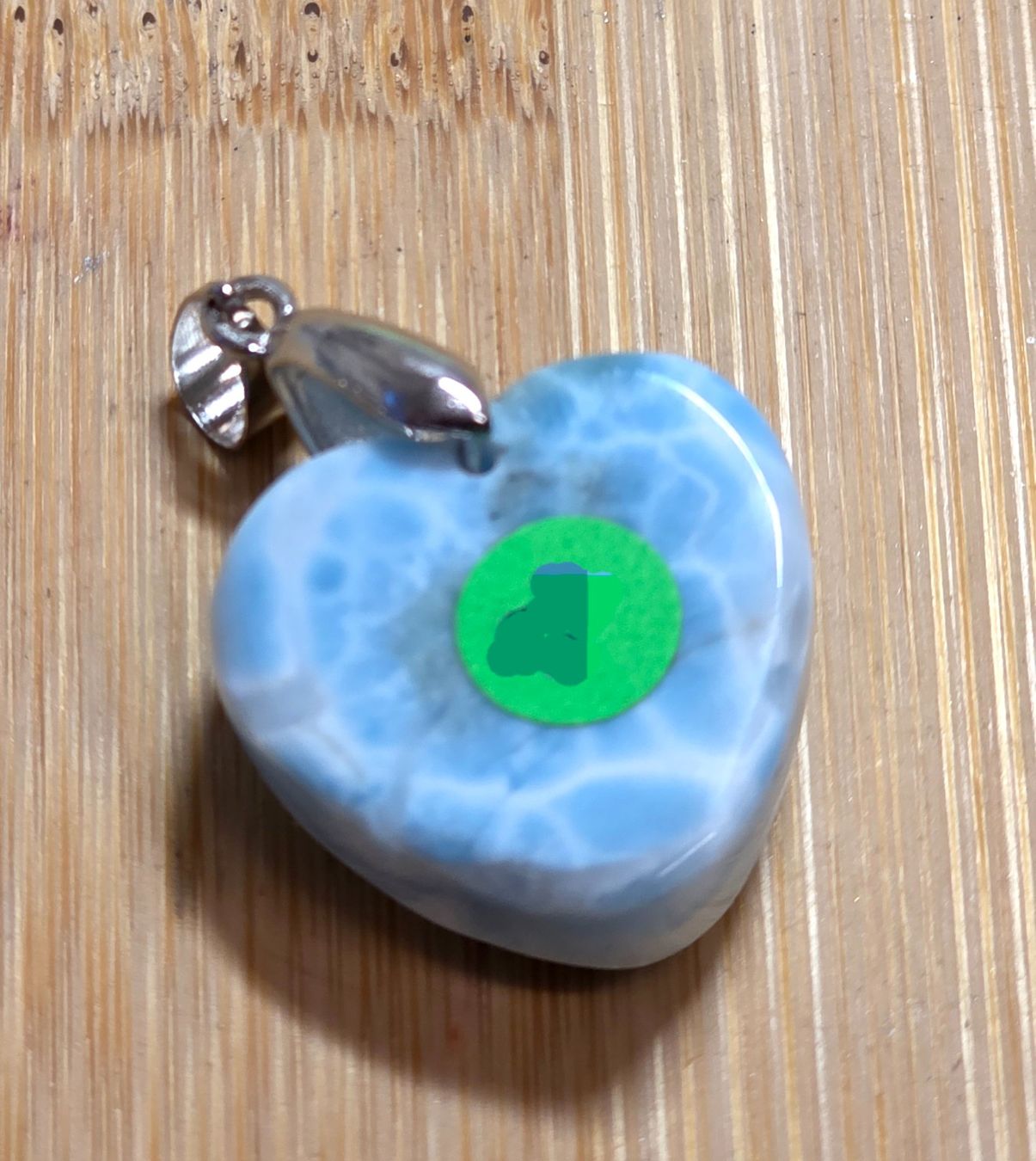 Minerali & Pietre curative: Larimar Herz Anhänger mit Metallöse – Nuovo e nell'imballaggio originale da Matzingen venduto da Shay_Crystalz 1