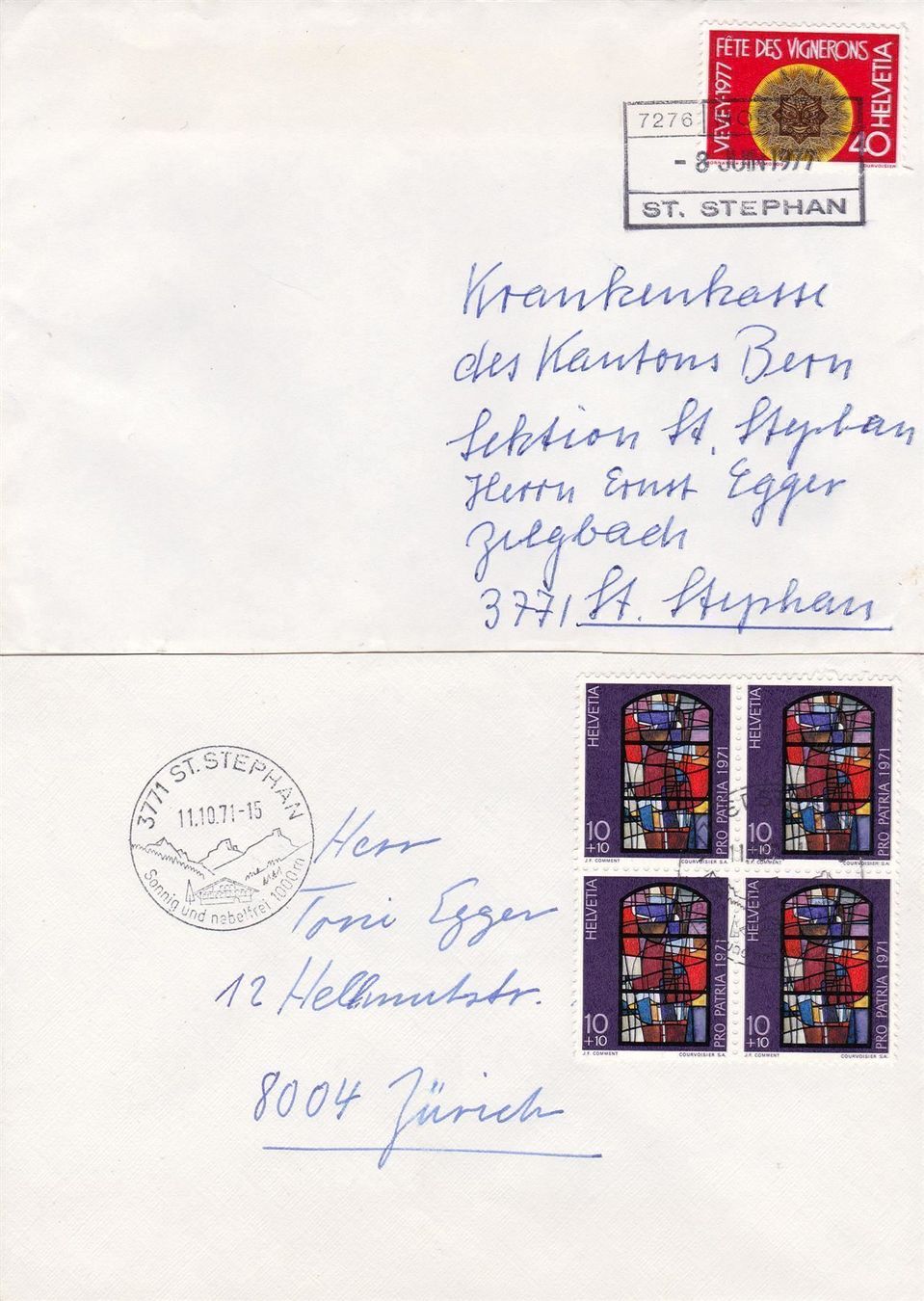 Tutti i francobolli: 1921/77, 8 CH-Belege mit versch. Stempel – Usato da Wenslingen venduto da riger11 1