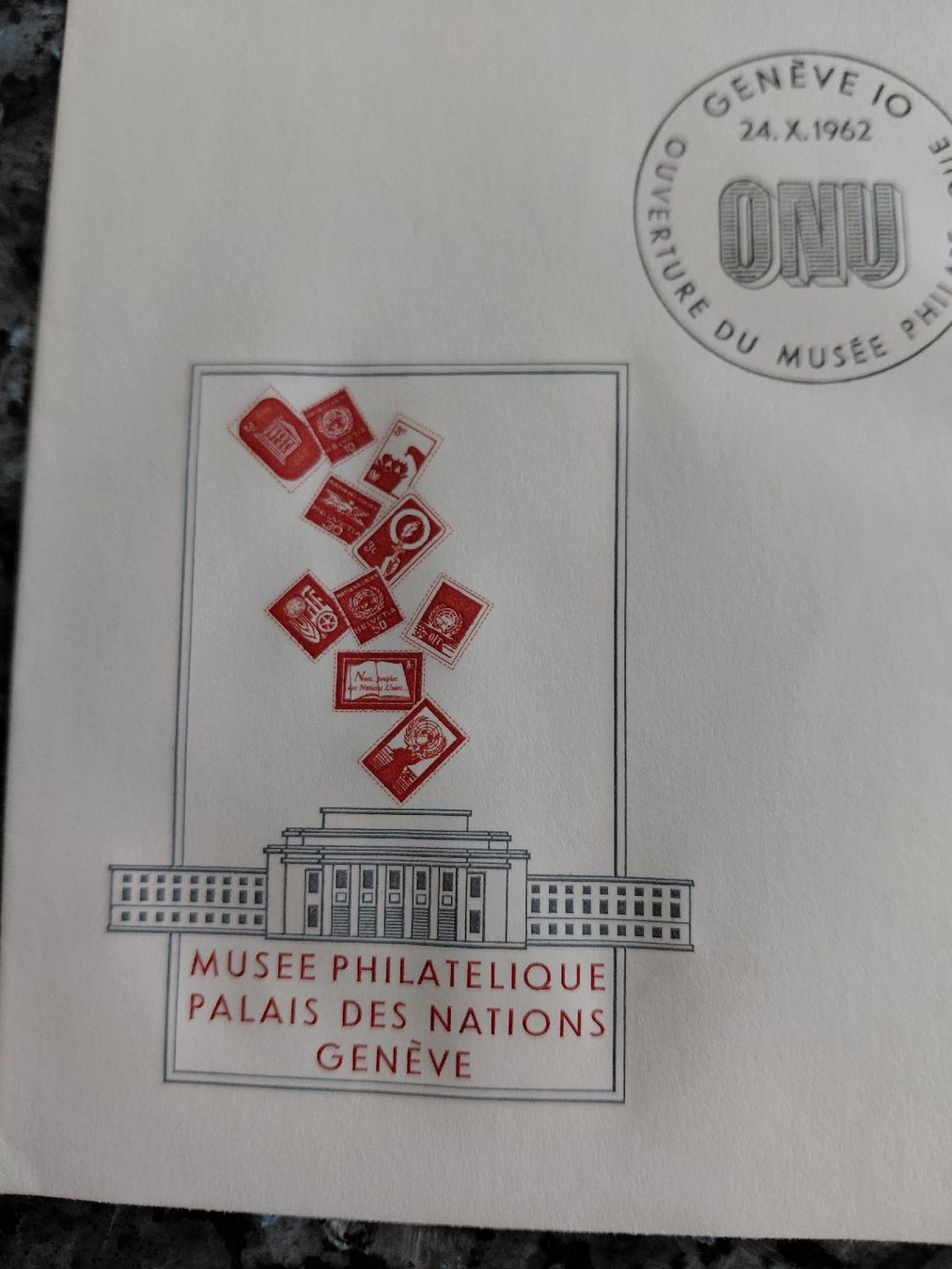 Tutti i francobolli: Billet de poste ONU Musée Philatélique Genève 1962 – Usato da Bonaduz venduto da topolino052 1